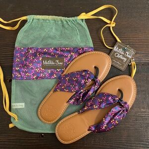 NWT Matilda Jane Sandals Women's SIZE 7 with Beach Bag